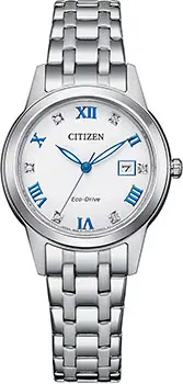 Японские наручные  женские часы Citizen FE1240-57A. Коллекция Eco-Drive