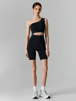 Шорты спортивные женские черные с высокой посадкой