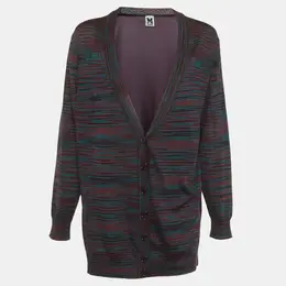M Missoni Multicolour Knit and Silk Button Front Cardigan M