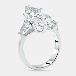 5.5 cts Marquise, Pear Lab Grown Diamonds 18k White Gold Ring Size 54