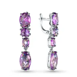 Серьги из серебра с аметистами э0607сг05260350