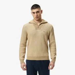 Мужской свитер Lacoste с высоким воротом на молнии классического кроя